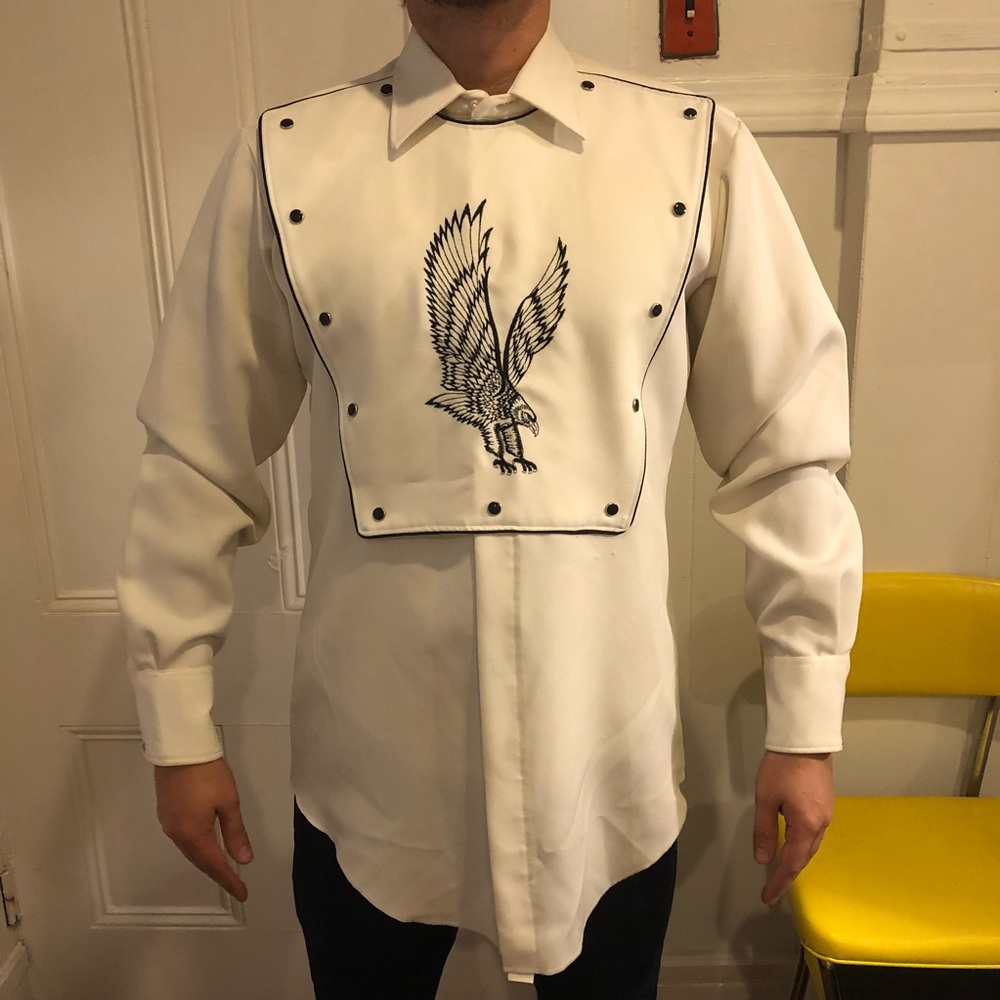 Vintage H bar C Embroidered Eagle Western Shirt M